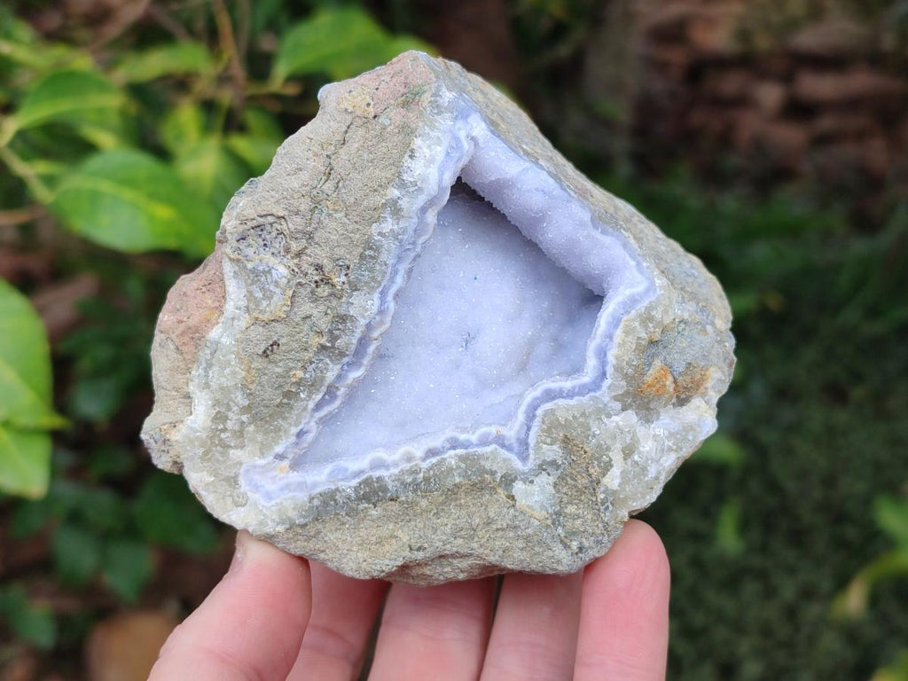 Natural Blue Lace Agate Geode Specimens x 4 From Nsanje, Malawi - Toprock Gemstones and Minerals 