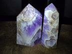Polished Chevron Amethyst Display Crystal Points x 2 From Madagascar - Toprock Gemstones and Minerals 