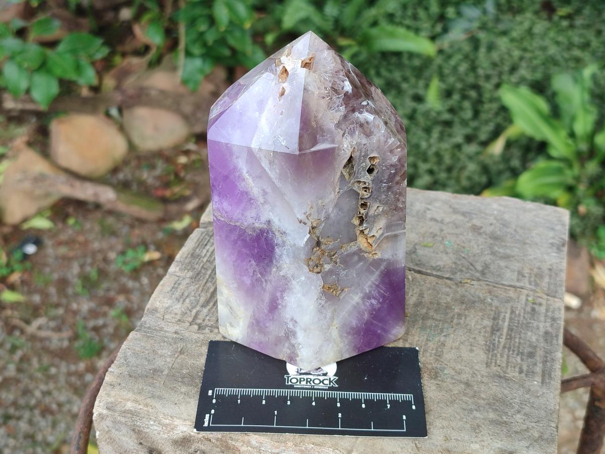 Polished Chevron Amethyst Display Crystal Points x 2 From Madagascar - Toprock Gemstones and Minerals 