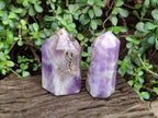 Polished Chevron Amethyst Display Crystal Points x 2 From Madagascar - Toprock Gemstones and Minerals 