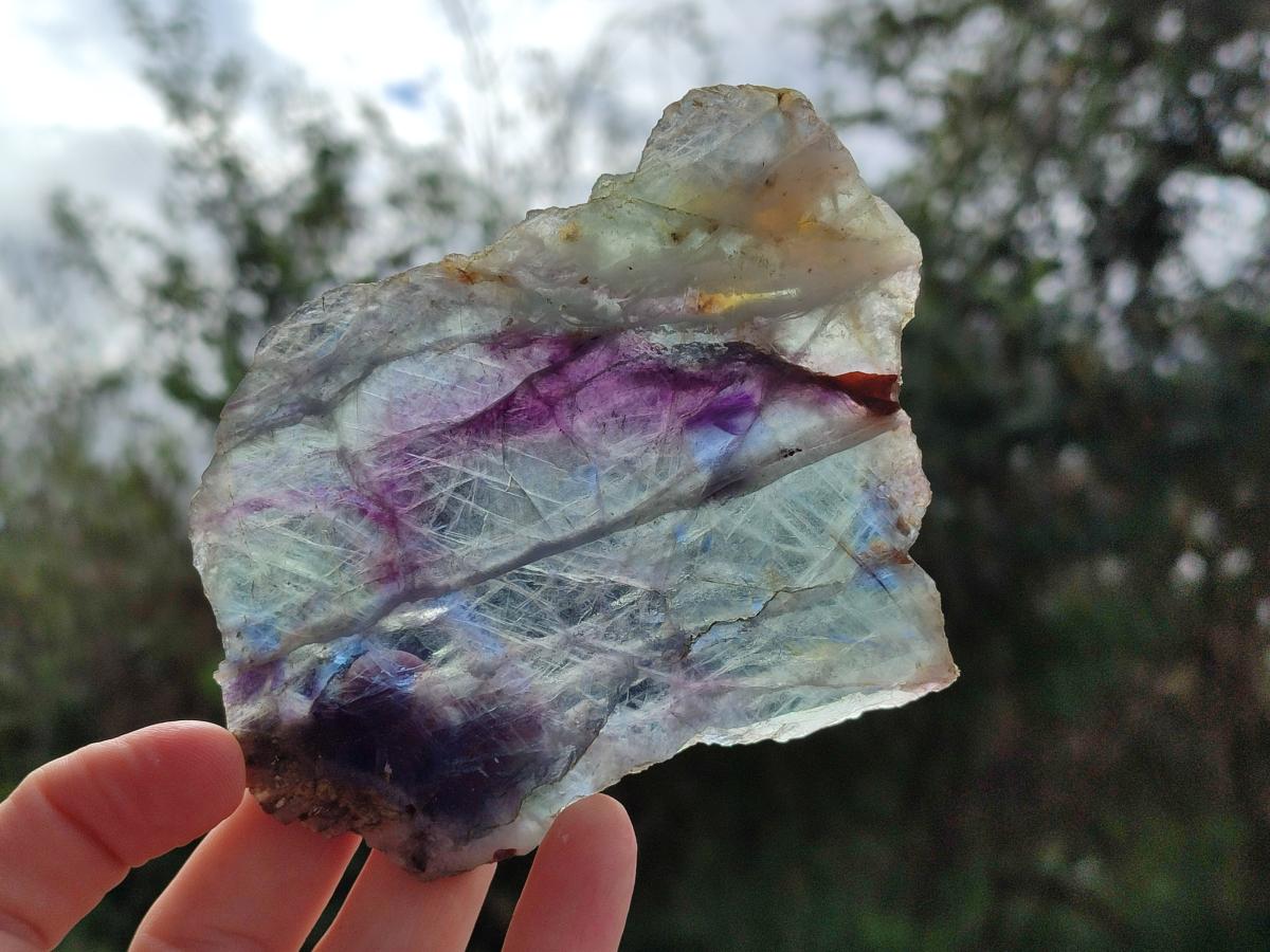Polished Watermelon Fluorite Slices x 6 From Madagascar - Toprock Gemstones and Minerals 