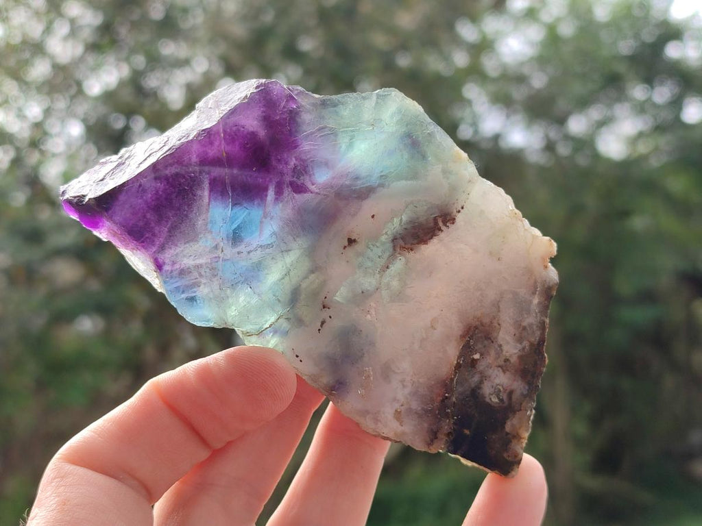 Polished Watermelon Fluorite Slices x 6 From Madagascar - Toprock Gemstones and Minerals 