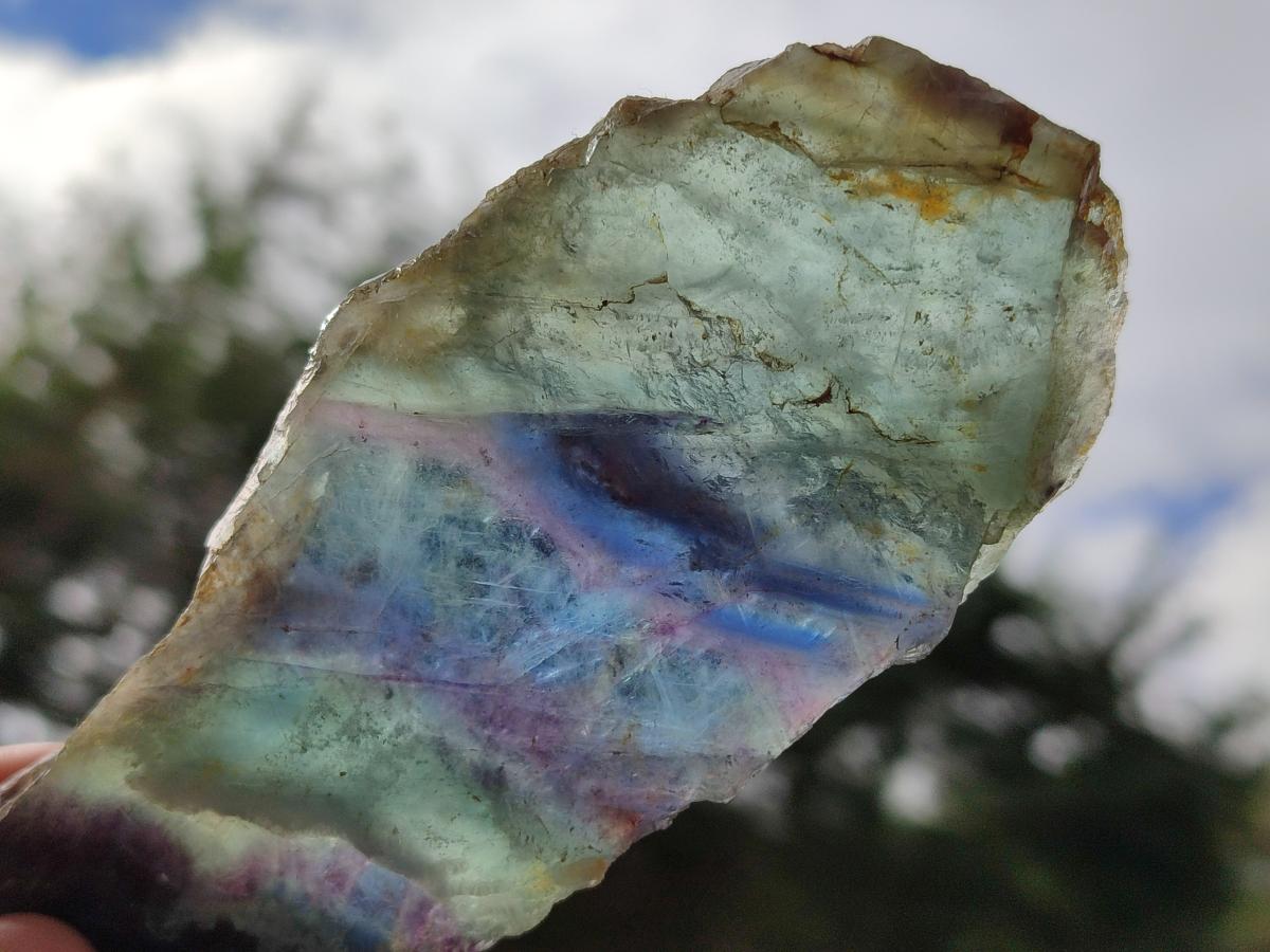 Polished Watermelon Fluorite Slices x 6 From Madagascar - Toprock Gemstones and Minerals 