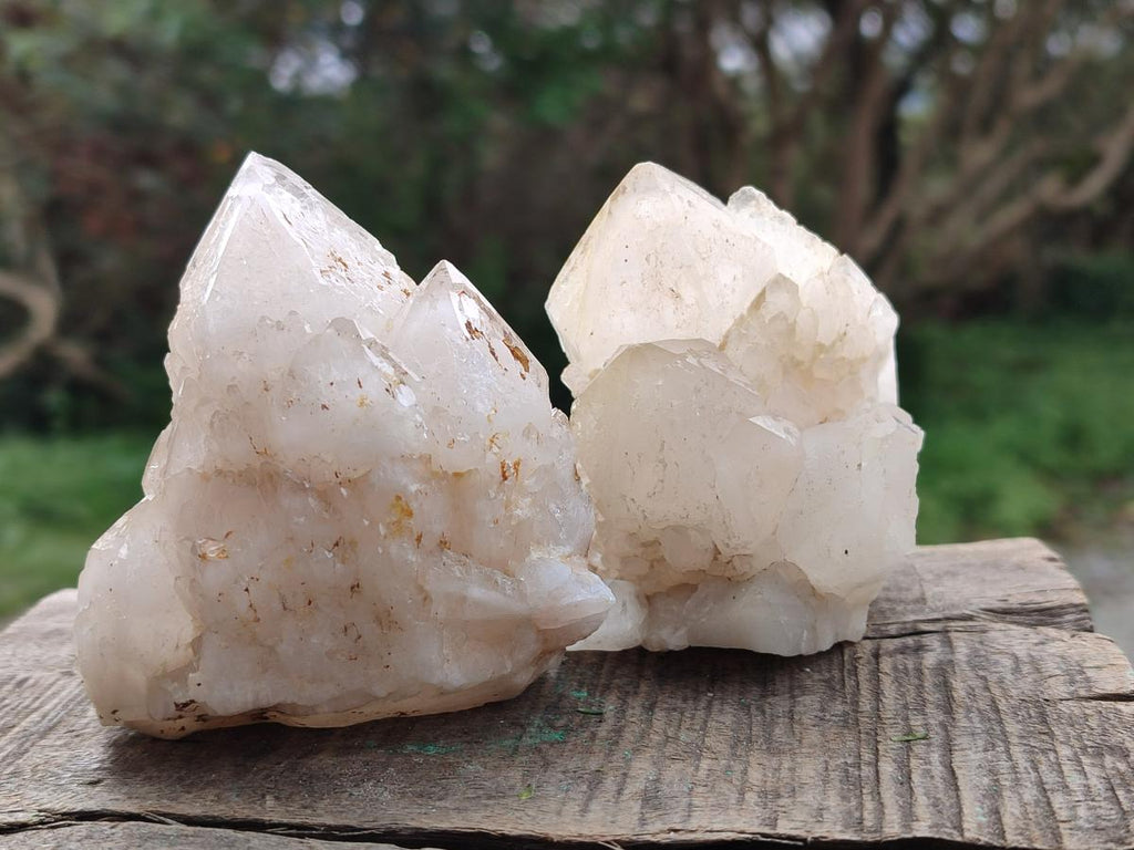 Natural Cascading "Anananas" Candle Quartz Crystals and Clusters x 9 From Antsirabe, Madagascar - Toprock Gemstones and Minerals 