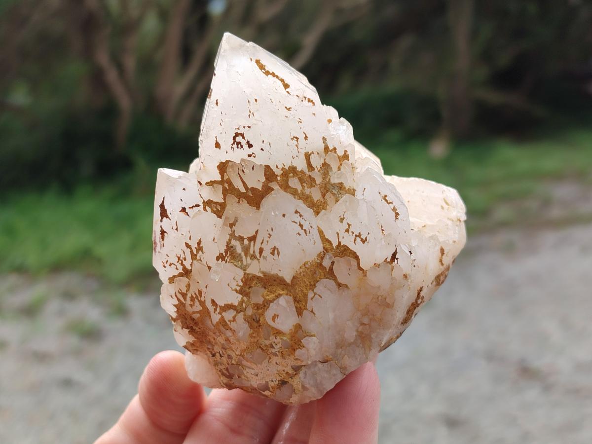 Natural Cascading "Anananas" Candle Quartz Crystals and Clusters x 9 From Antsirabe, Madagascar - Toprock Gemstones and Minerals 