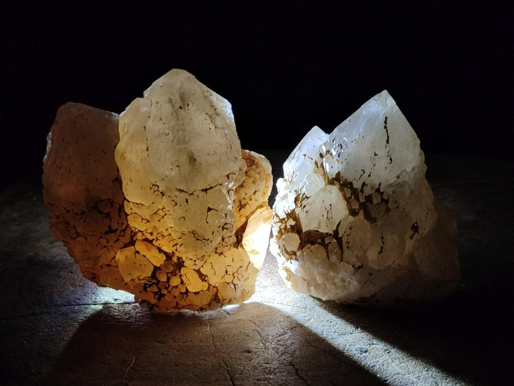 Natural Cascading "Anananas" Candle Quartz Crystals and Clusters x 9 From Antsirabe, Madagascar - Toprock Gemstones and Minerals 