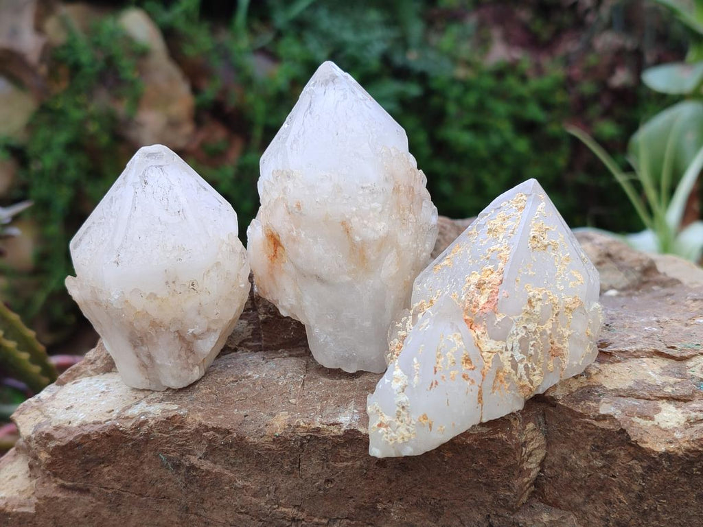 Natural Cascading "Anananas" Candle Quartz Crystals and Clusters x 9 From Antsirabe, Madagascar - Toprock Gemstones and Minerals 