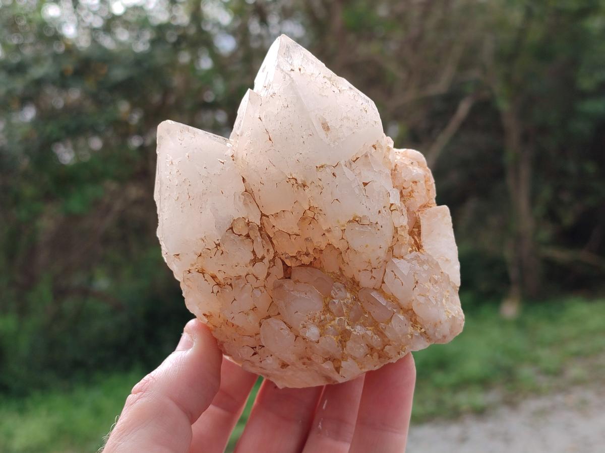 Natural Cascading "Anananas" Candle Quartz Crystals and Clusters x 9 From Antsirabe, Madagascar - Toprock Gemstones and Minerals 