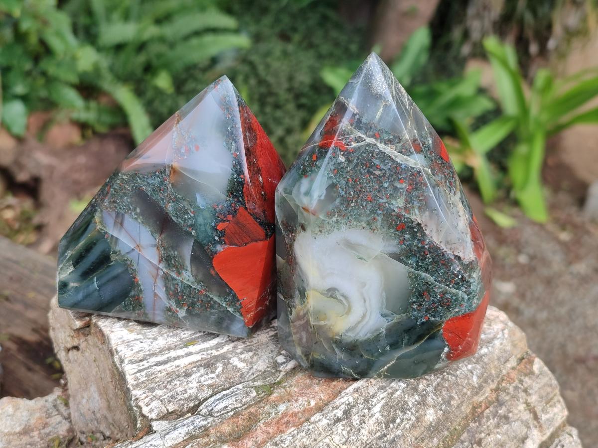 Polished Bloodstone Display Crystal Points x 3 From Swaziland - Toprock Gemstones and Minerals 