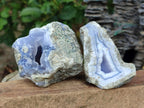 Natural Blue Lace Agate Geode Specimens x 12 From Nsanje, Malawi - Toprock Gemstones and Minerals 