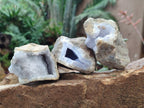 Natural Blue Lace Agate Geode Specimens x 12 From Nsanje, Malawi - Toprock Gemstones and Minerals 