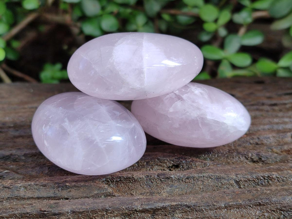 Polished Gemmy Rose Quartz Palm Stones x 24 From Madagascar - Toprock Gemstones and Minerals 