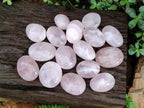 Polished Gemmy Rose Quartz Palm Stones x 24 From Madagascar - Toprock Gemstones and Minerals 
