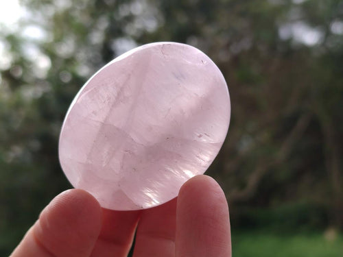 Polished Gemmy Rose Quartz Palm Stones x 24 From Madagascar - Toprock Gemstones and Minerals 