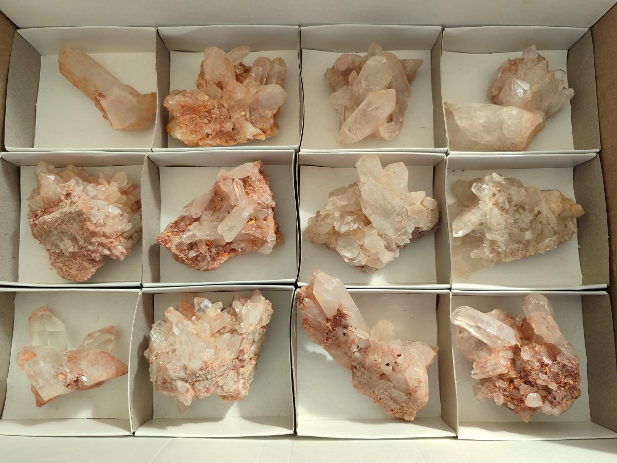 Natural Malagasy Quartz Clusters x 12 From Madagascar - Toprock Gemstones and Minerals 