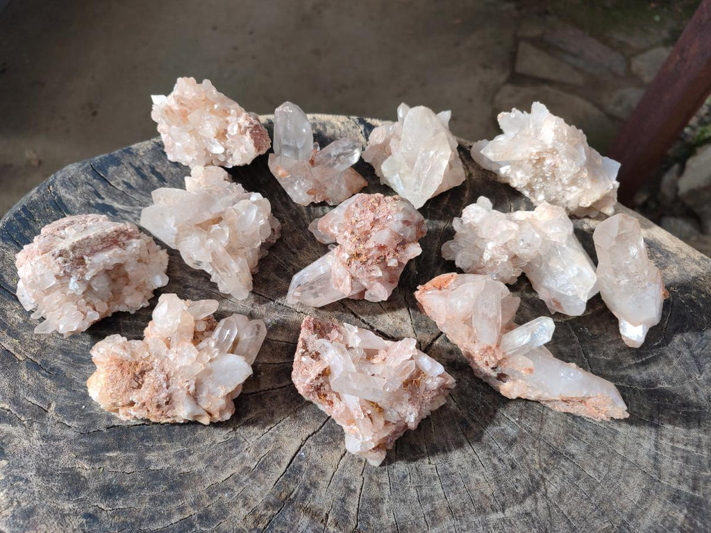 Natural Malagasy Quartz Clusters x 12 From Madagascar - Toprock Gemstones and Minerals 