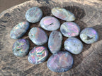 Polished Rare Purple Sunset Flash Labradorite Palm Stones x 12 From Madagascar - Toprock Gemstones and Minerals 