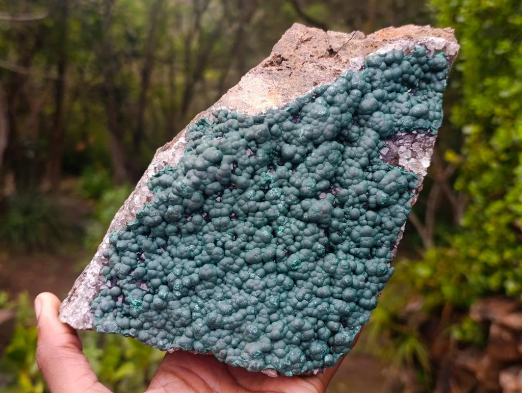 Natural Large Cabinet Ball Malachite on Quartz and Dolomite Matrix x 1 From Mindingi Mine, Congo - Toprock Gemstones and Minerals 