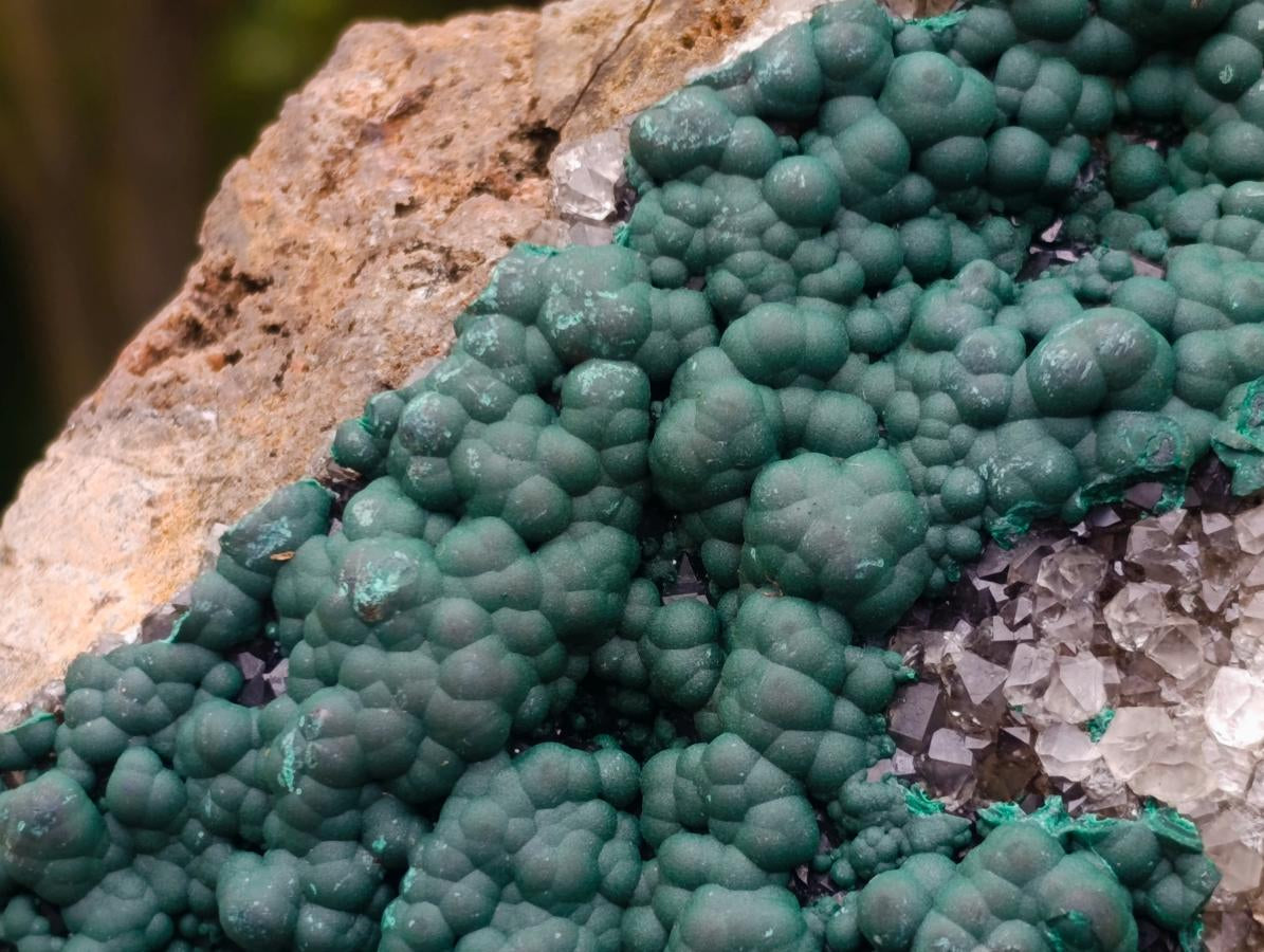 Natural Large Cabinet Ball Malachite on Quartz and Dolomite Matrix x 1 From Mindingi Mine, Congo - Toprock Gemstones and Minerals 