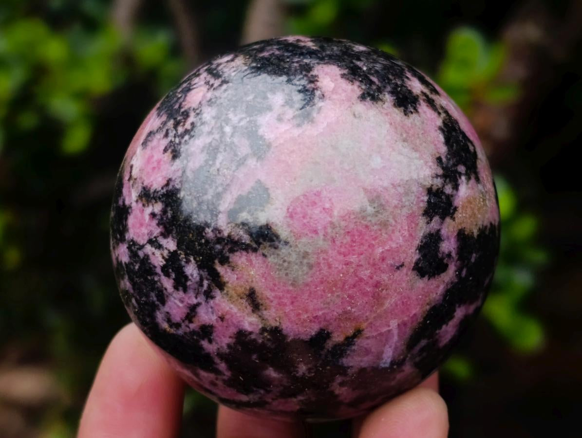 Polished Rhodonite Gemstone Spheres x 4 From Ambindavato, Madagascar - Toprock Gemstones and Minerals 