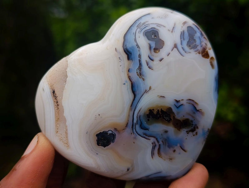 Polished Banded Agate Hearts x 4 From Madagascar - Toprock Gemstones and Minerals 