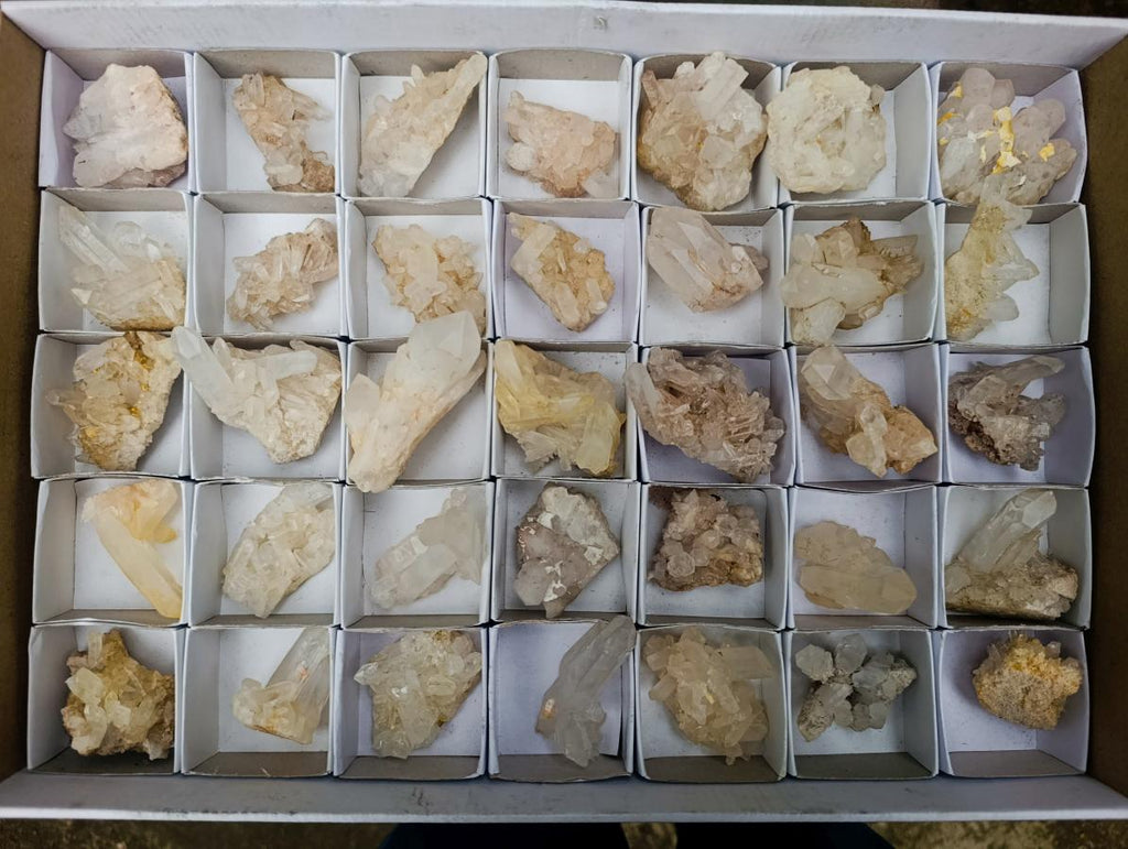Natural Small Malagasy Quartz Clusters x 35 From Madagascar - Toprock Gemstones and Minerals 