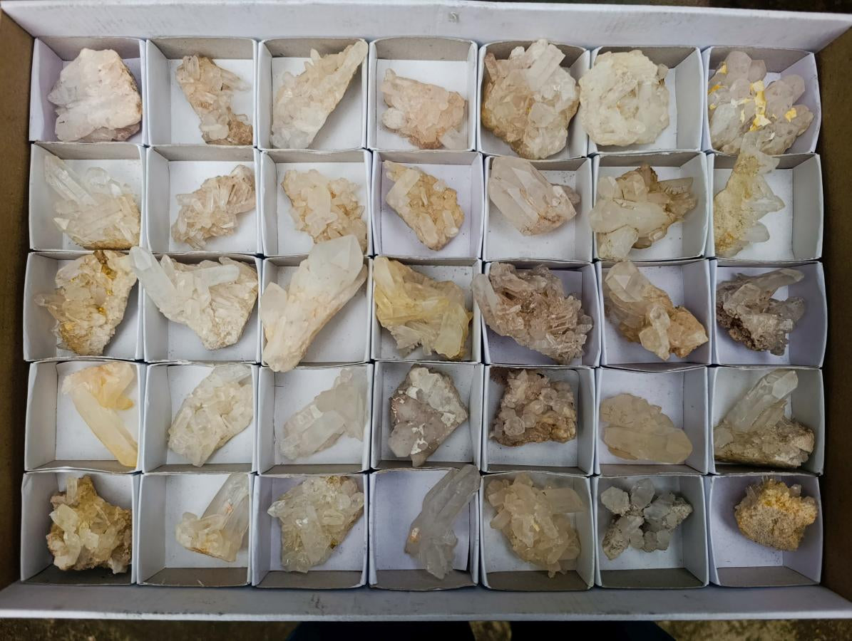 Natural Small Malagasy Quartz Clusters x 35 From Madagascar - Toprock Gemstones and Minerals 