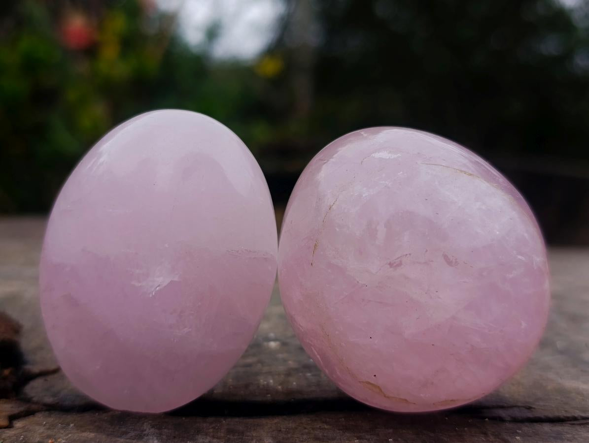 Polished Gemmy Rose Quartz Palm Stones x 24 From Madagascar - Toprock Gemstones and Minerals 