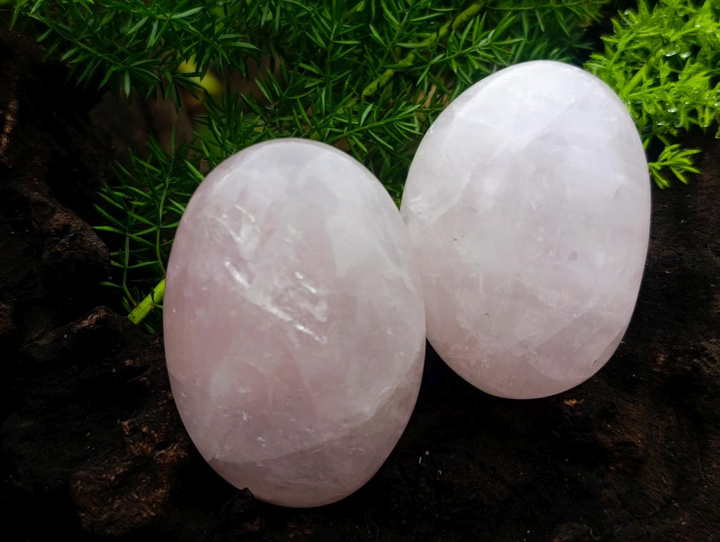 Polished Gemmy Rose Quartz Palm Stones x 24 From Madagascar - Toprock Gemstones and Minerals 