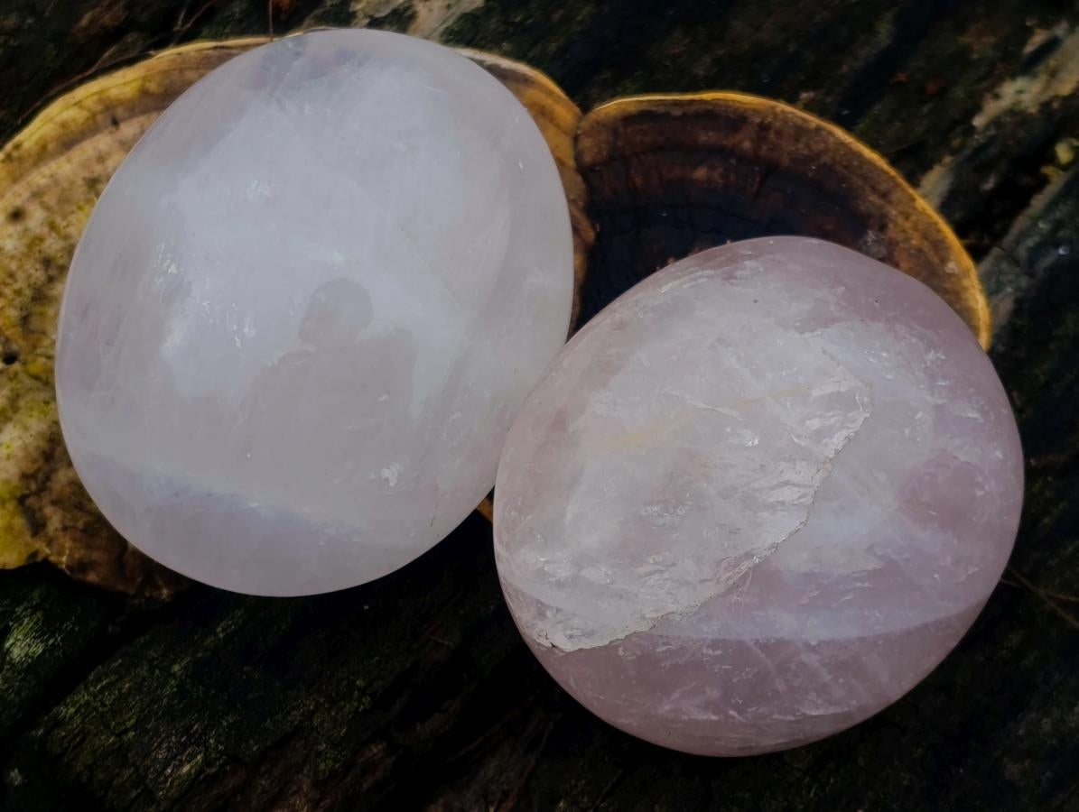 Polished Gemmy Rose Quartz Palm Stones x 24 From Madagascar - Toprock Gemstones and Minerals 
