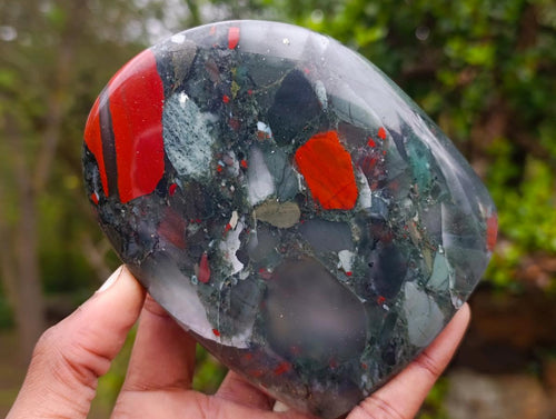 Polished Bloodstone Standing Display Pieces x 3 From Swaziland - Toprock Gemstones and Minerals 