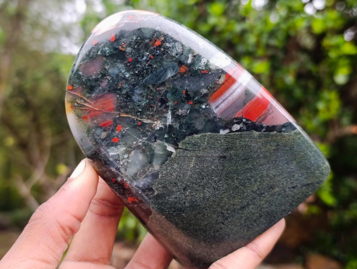 Polished Bloodstone Standing Display Pieces x 3 From Swaziland - Toprock Gemstones and Minerals 