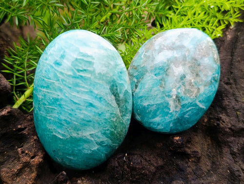 Polished Amazonite Palm Stones x 19 From Madagascar - Toprock Gemstones and Minerals 