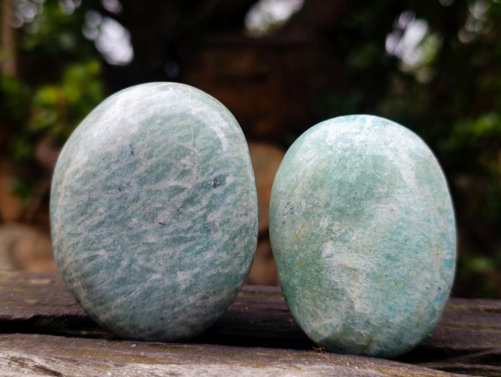 Polished Amazonite Palm Stones x 19 From Madagascar - Toprock Gemstones and Minerals 