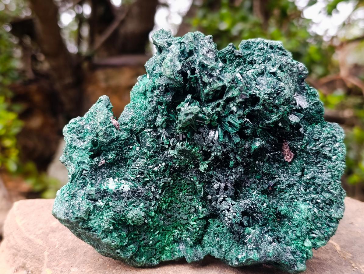 Natural Silky Malachite Specimens x 2 From Kasompe, Congo - Toprock Gemstones and Minerals 