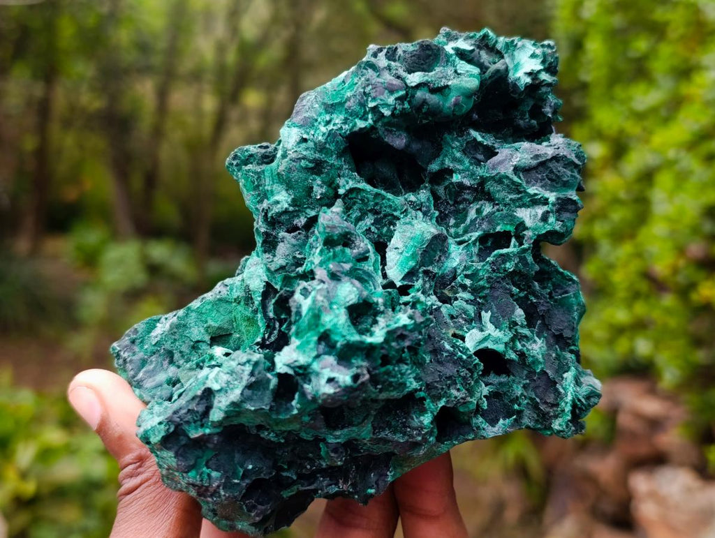 Natural Silky Malachite Specimens x 2 From Kasompe, Congo - Toprock Gemstones and Minerals 