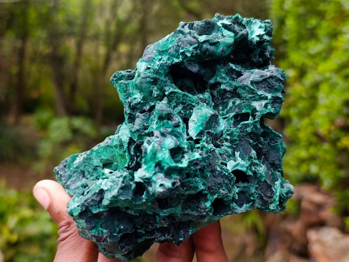 Natural Silky Malachite Specimens x 2 From Kasompe, Congo - Toprock Gemstones and Minerals 