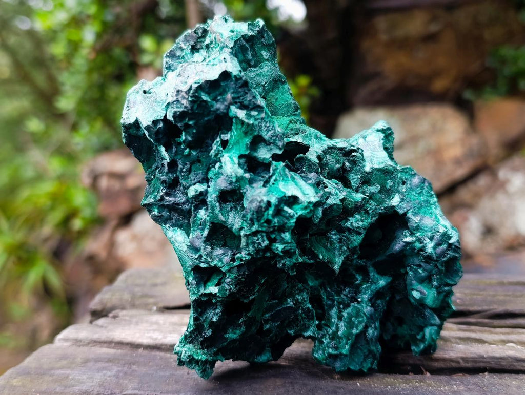 Natural Silky Malachite Specimens x 2 From Kasompe, Congo - Toprock Gemstones and Minerals 