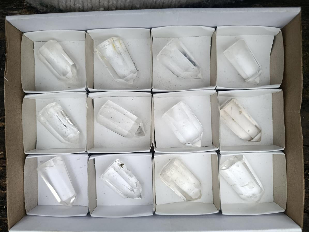Polished Optic and Clear Quartz Crystals x 12 From Madagascar - Toprock Gemstones and Minerals 