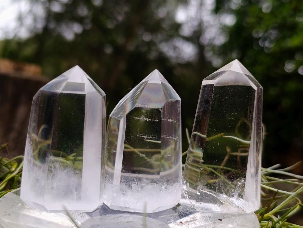 Polished Optic and Clear Quartz Crystals x 12 From Madagascar - Toprock Gemstones and Minerals 
