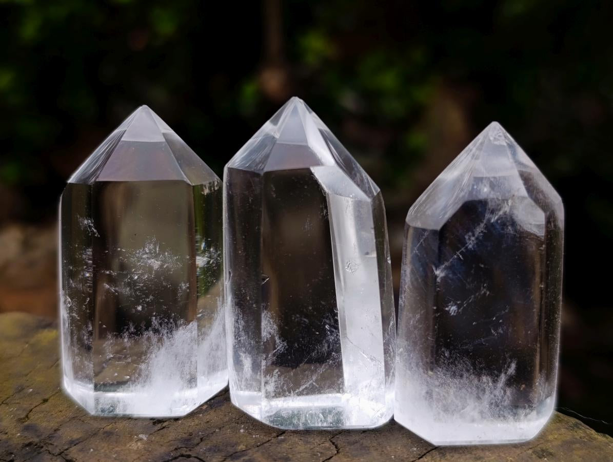 Polished Optic and Clear Quartz Crystals x 12 From Madagascar - Toprock Gemstones and Minerals 