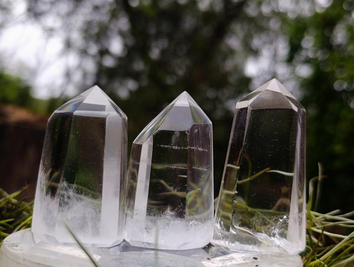 Polished Optic and Clear Quartz Crystals x 12 From Madagascar - Toprock Gemstones and Minerals 