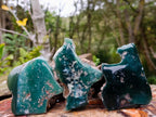 Polished On One Side Mtorolite Chrysoprase Slices x 12 From Mutorashanga, Zimbabwe - Toprock Gemstones and Minerals 
