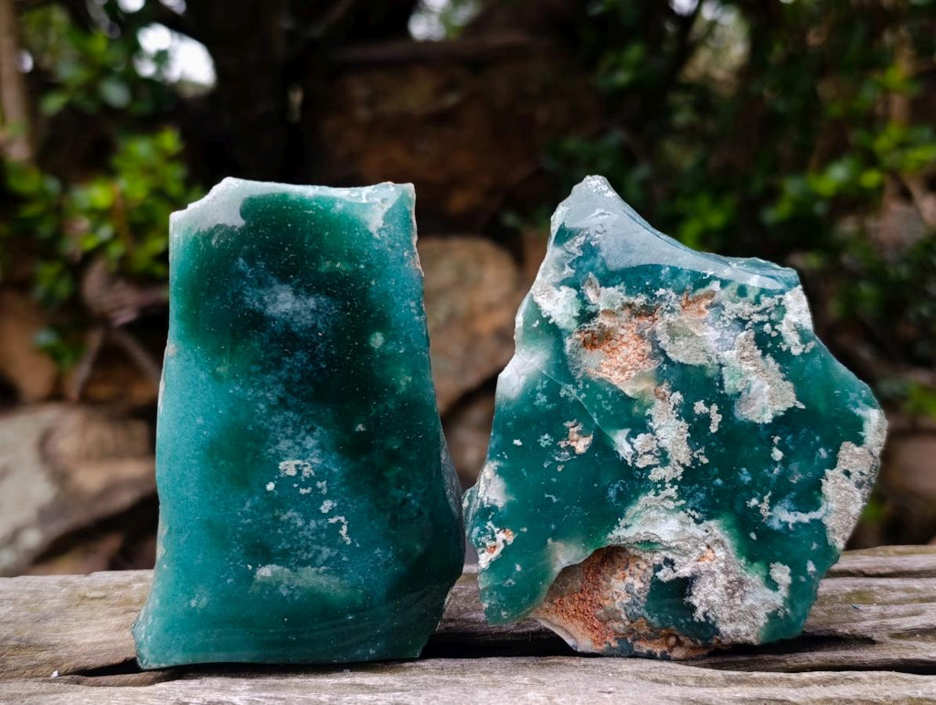 Polished On One Side Mtorolite Chrysoprase Slices x 12 From Mutorashanga, Zimbabwe - Toprock Gemstones and Minerals 