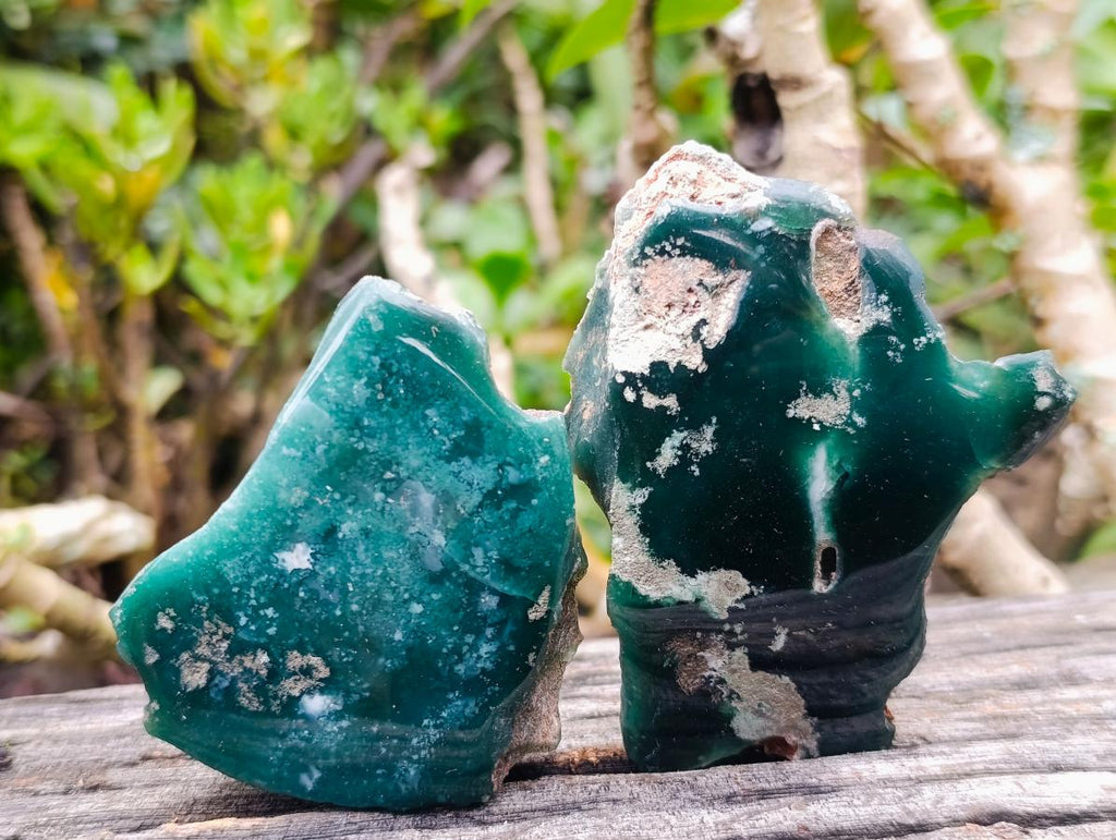Polished On One Side Mtorolite Chrysoprase Slices x 12 From Mutorashanga, Zimbabwe - Toprock Gemstones and Minerals 
