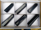 Polished Double Terminated Black Basalt Crystal and Crystal Points x 6 From Madagascar - Toprock Gemstones and Minerals 