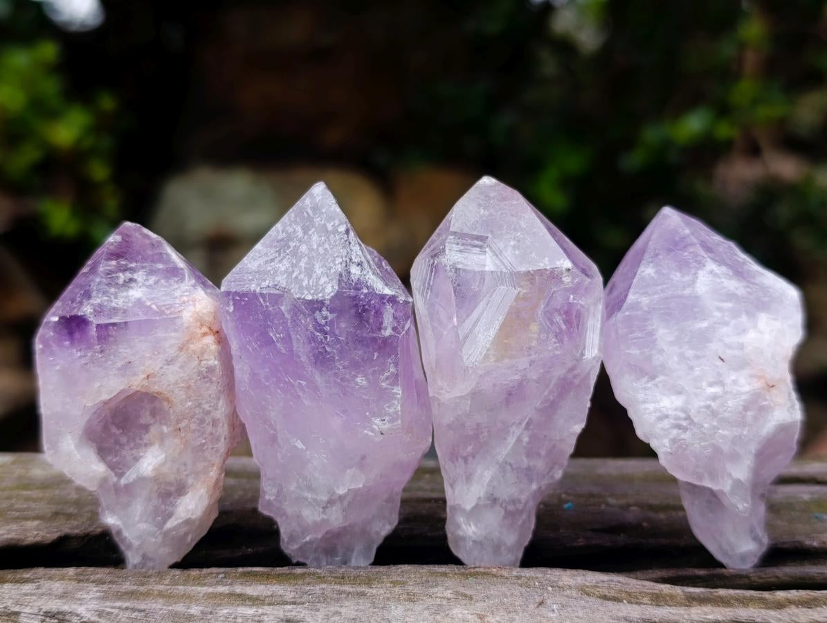 Natural Jacaranda Amethyst Single Crystals x 35 From Mumbwa, Zambia - Toprock Gemstones and Minerals 