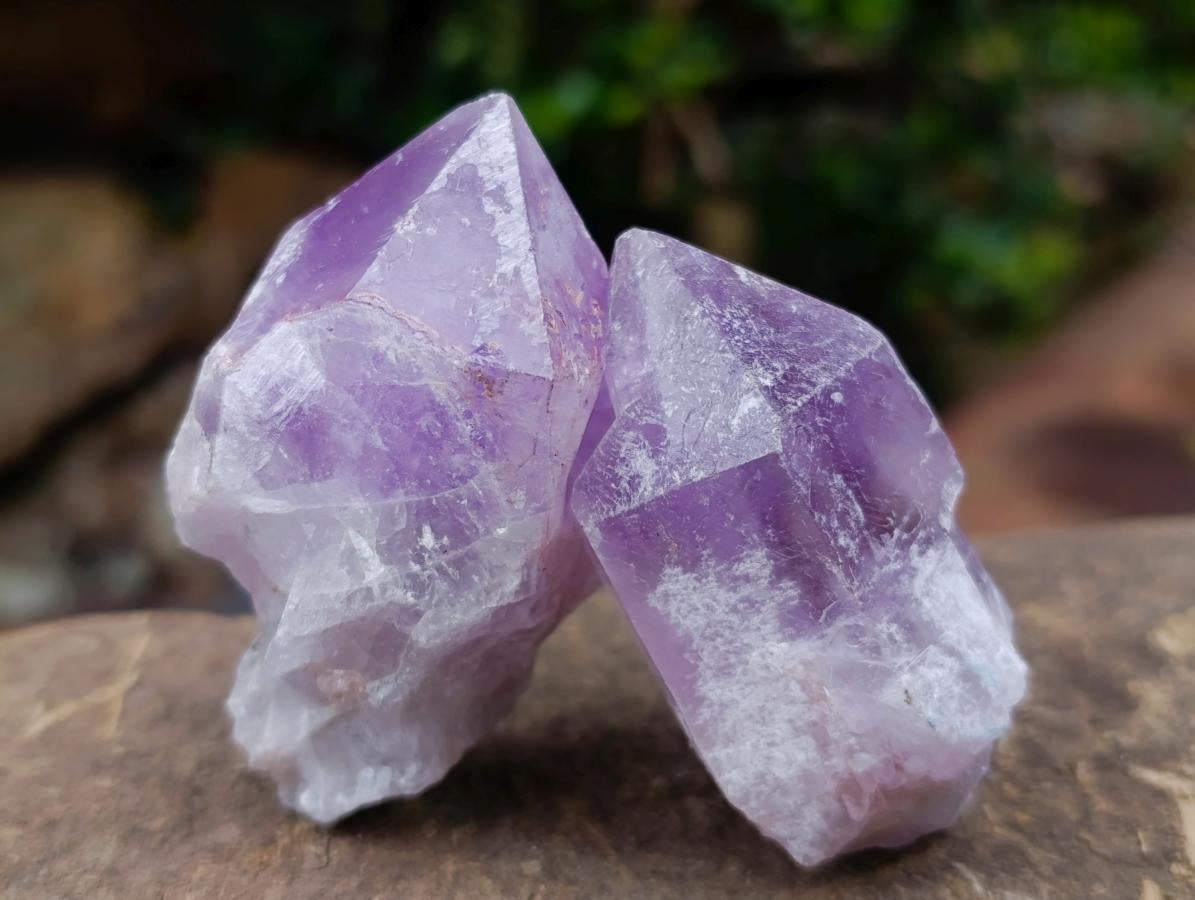 Natural Jacaranda Amethyst Single Crystals x 35 From Mumbwa, Zambia - Toprock Gemstones and Minerals 