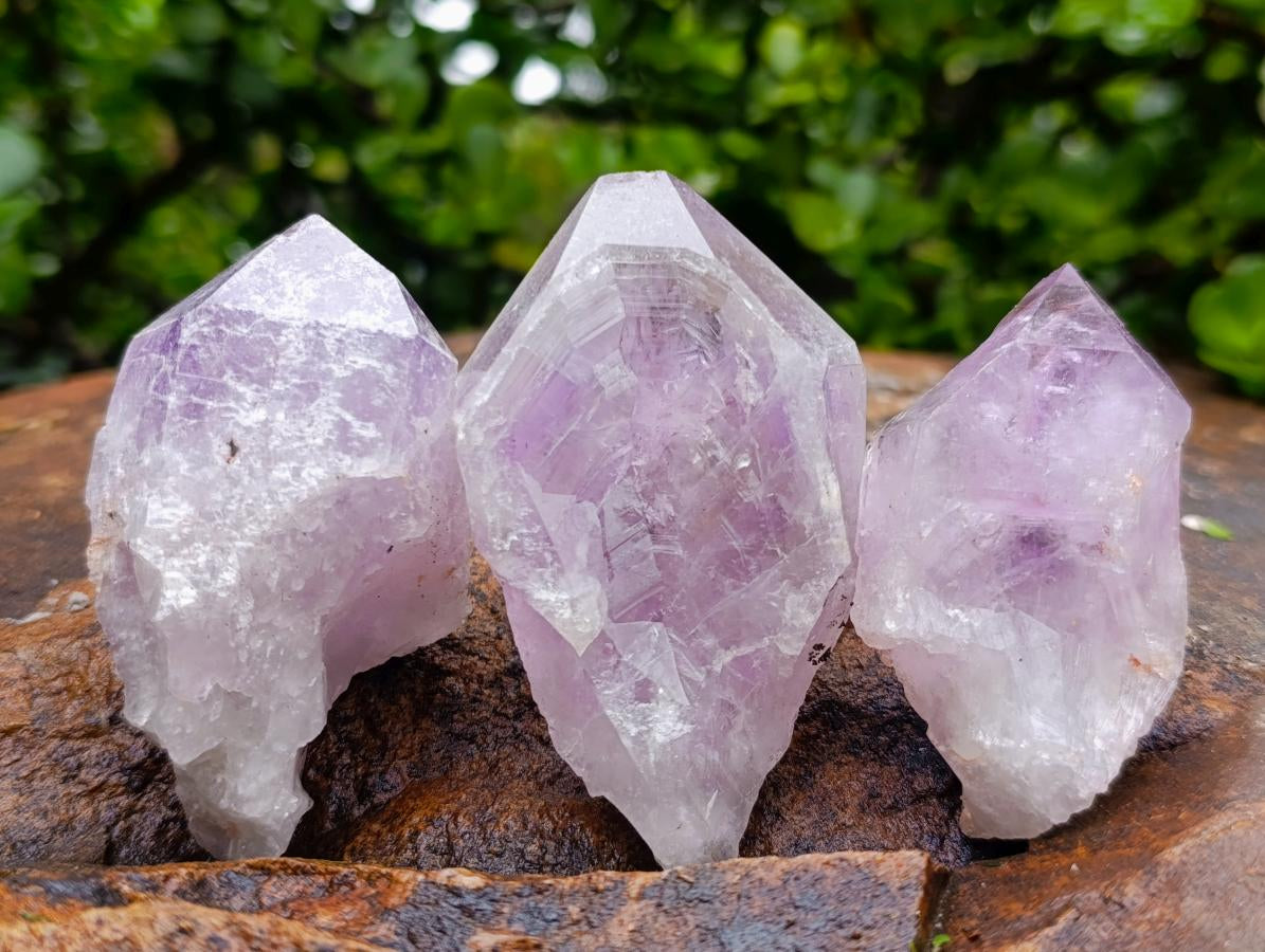 Natural Jacaranda Amethyst Single Crystals x 35 From Mumbwa, Zambia - Toprock Gemstones and Minerals 