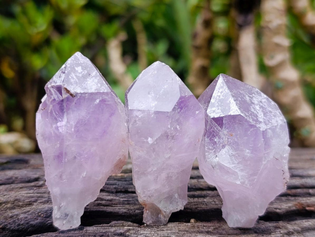 Natural Jacaranda Amethyst Single Crystals x 35 From Mumbwa, Zambia - Toprock Gemstones and Minerals 